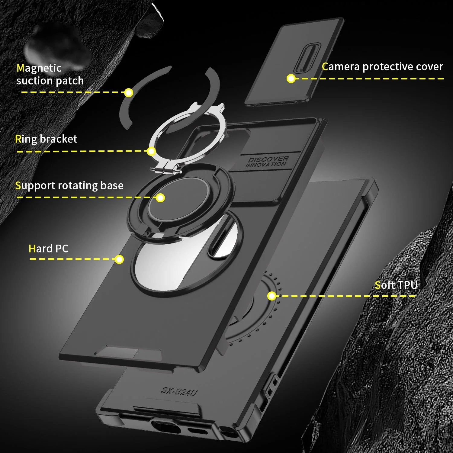 📱Shockproof Magnetic Case with Slide Camera Lens Protector for Samsung Galaxy S Series