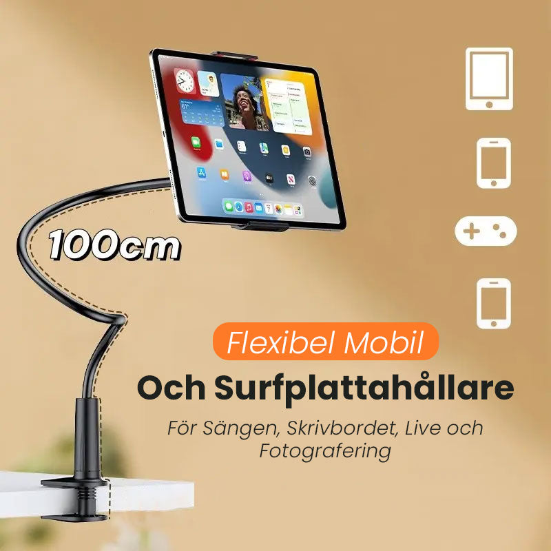 📱 Flexibel Mobil- och Surfplattahållare – För Sängen, Skrivbordet, Live och Fotografering/📱 Flexible Mobile and Tablet Holder – For Bed, Desk, Live and Photography