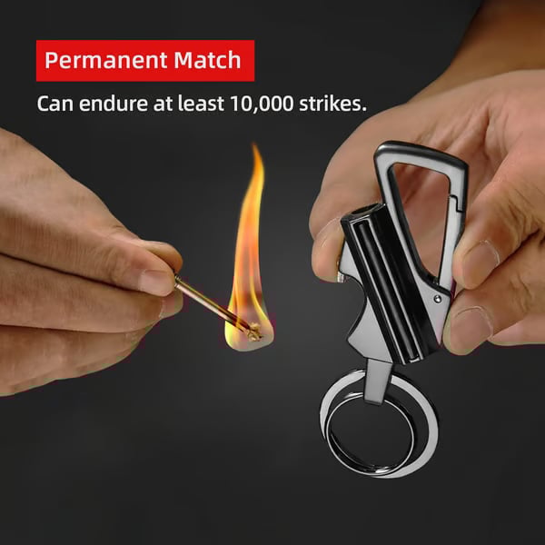 🔥Permanent Match Infinity Lighter with Multitool Keychain Bottle Opener