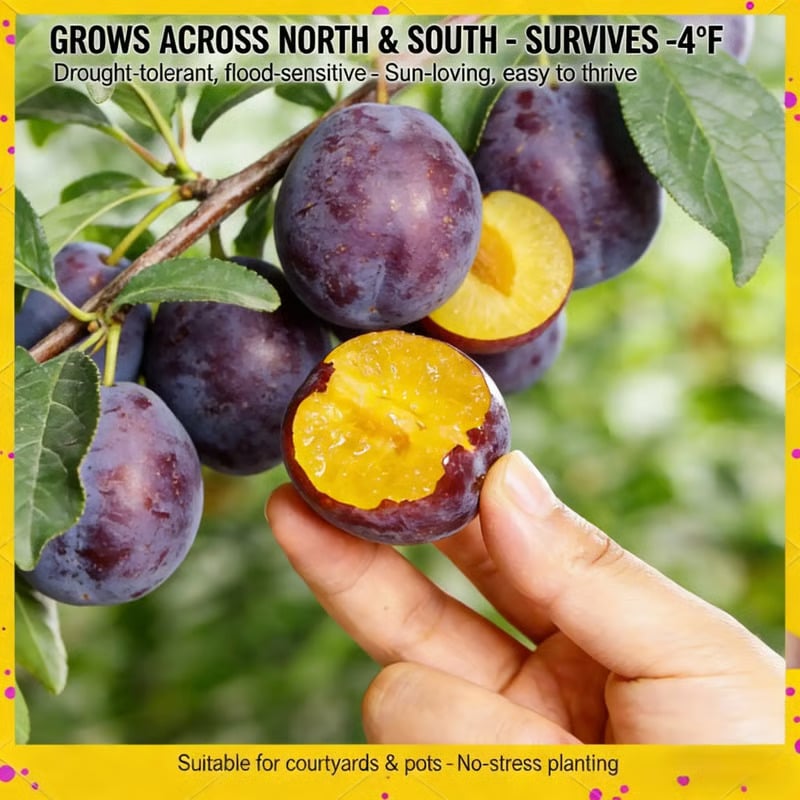 🍑 Heirloom Non-GMO Grafted Plum Tree Live Seeds