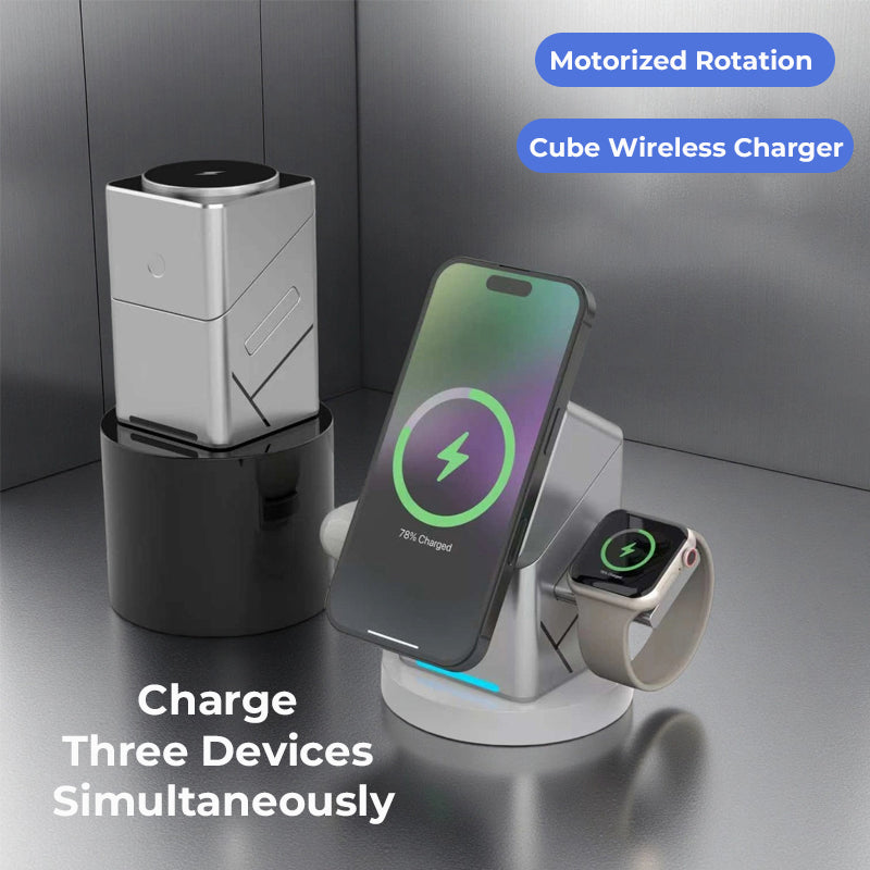 ⚡ Rotating Cube Fast Charger – The Future of Power, Wrapped in Style 🔋✨