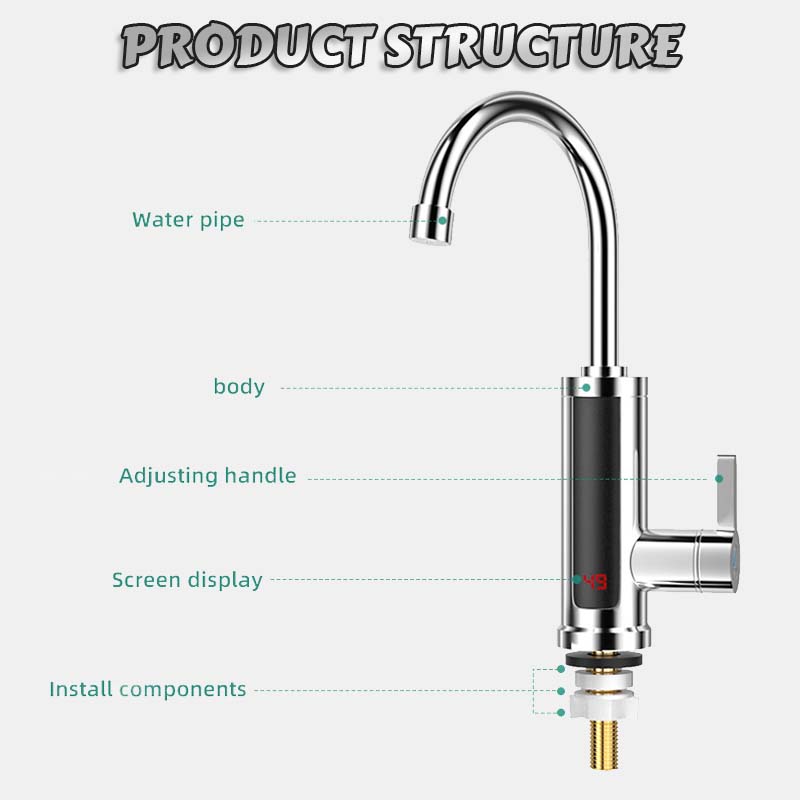 💧 Snabb varmvattenkran — Varmt vatten på 3 sekunder, njut när som helst!/Instantaneous hot and cold electric water faucet