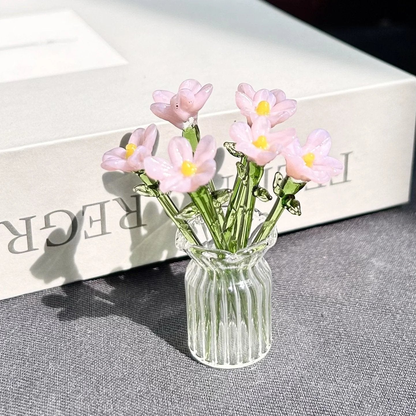 🌸2026 Mother's Day Gifts -🎁Mini Glass Flower Ornament Crafts Artificial Flower Floral Figurine