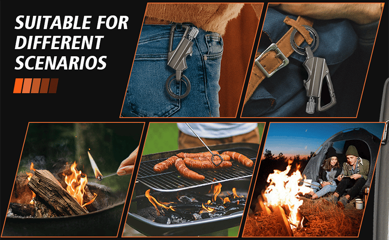 🔥Permanent Match Infinity Lighter with Multitool Keychain Bottle Opener